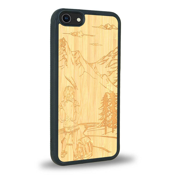 Coque iPhone 7 / 8 - L'Exploratrice - Coque en bois