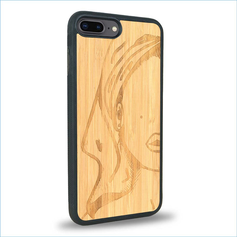 Coque iPhone 7 Plus / 8 Plus - Au féminin - Coque en bois