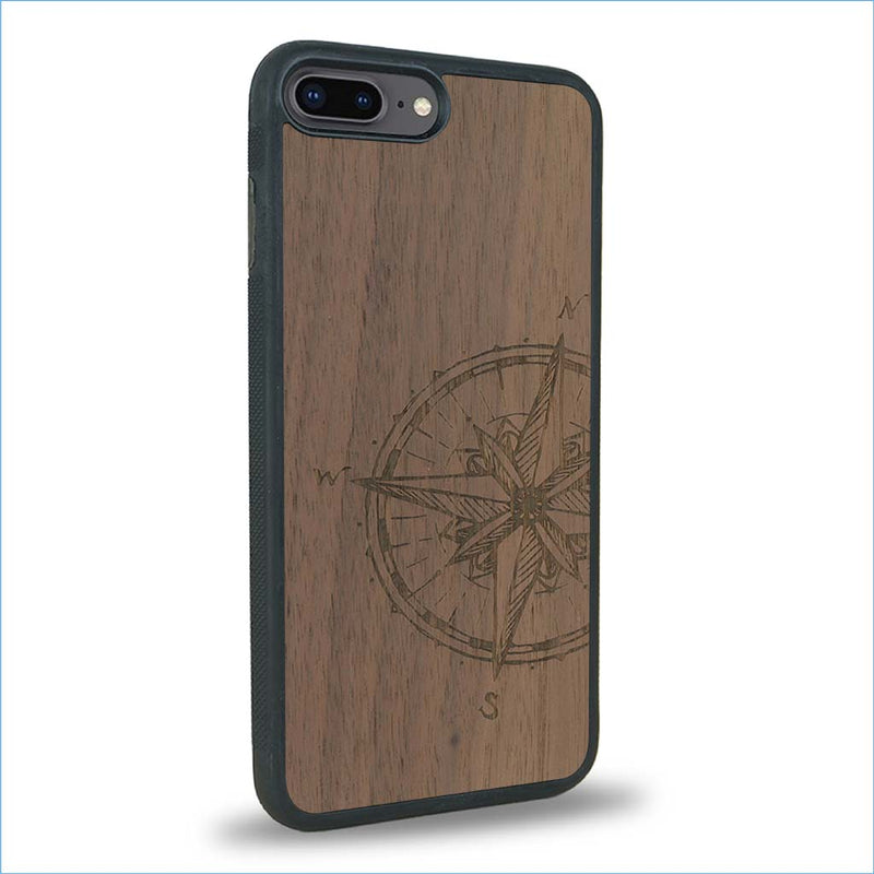 Coque iPhone 7 Plus / 8 Plus - La Rose des Vents - Coque en bois