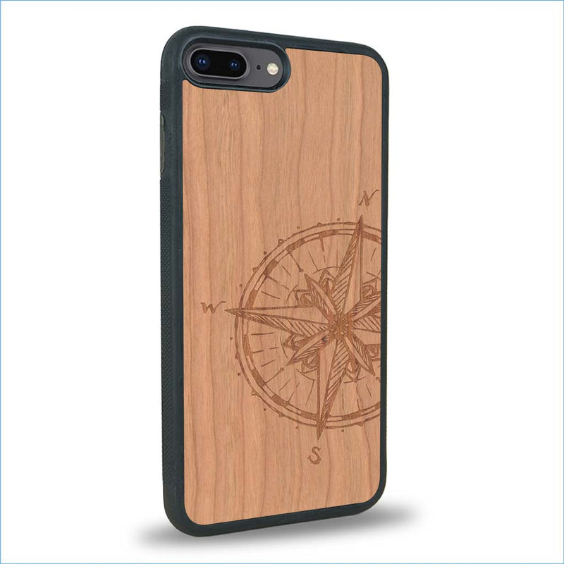 Coque iPhone 7 Plus / 8 Plus - La Rose des Vents - Coque en bois