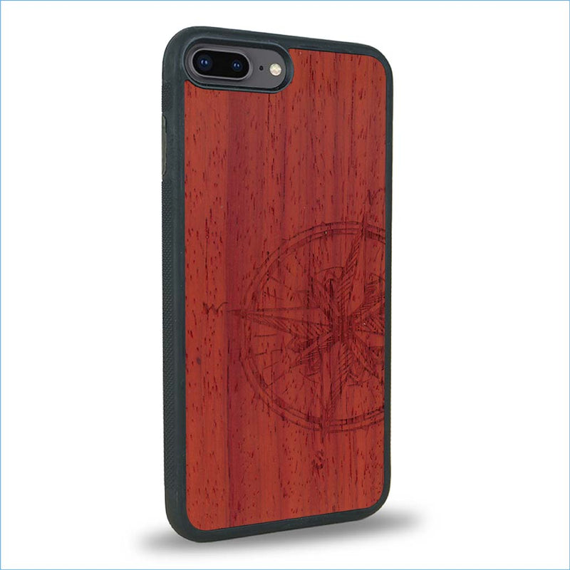 Coque iPhone 7 Plus / 8 Plus - La Rose des Vents - Coque en bois