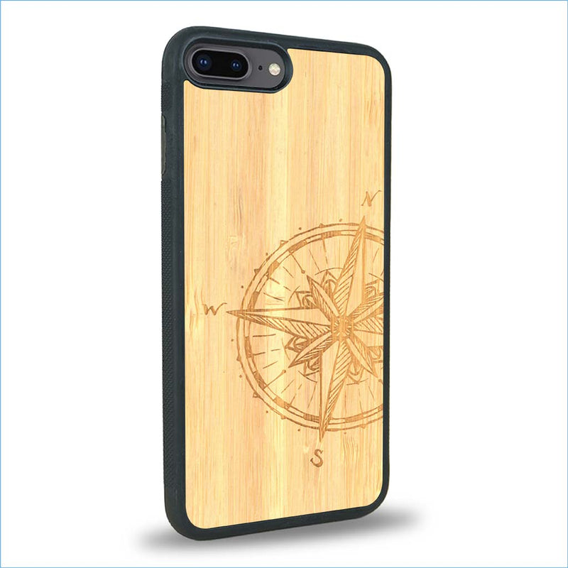 Coque iPhone 7 Plus / 8 Plus - La Rose des Vents - Coque en bois