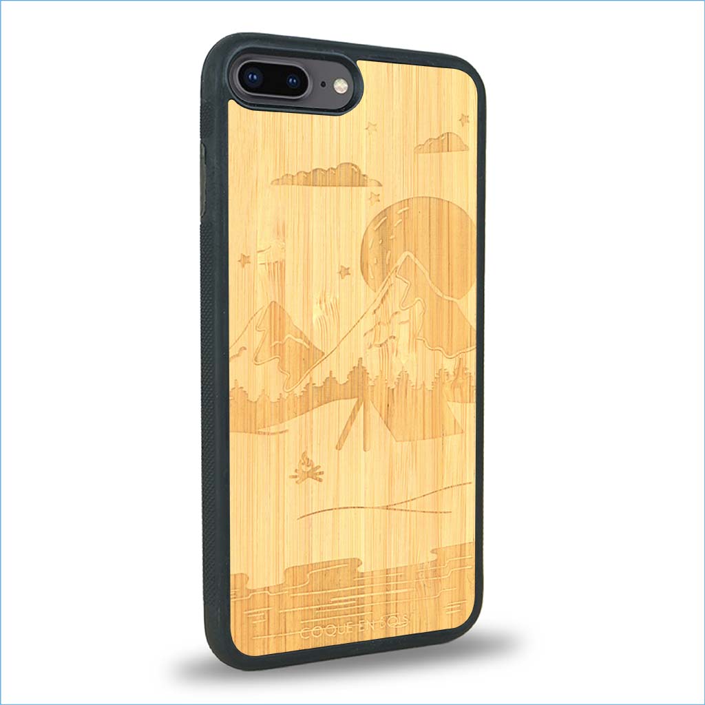 Coque iPhone 7 Plus / 8 Plus - Le Campsite - Coque en bois