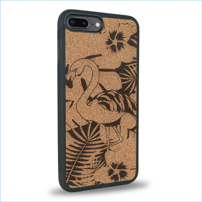 Coque iPhone 7 Plus / 8 Plus - Le Flamant Rose - Coque en bois