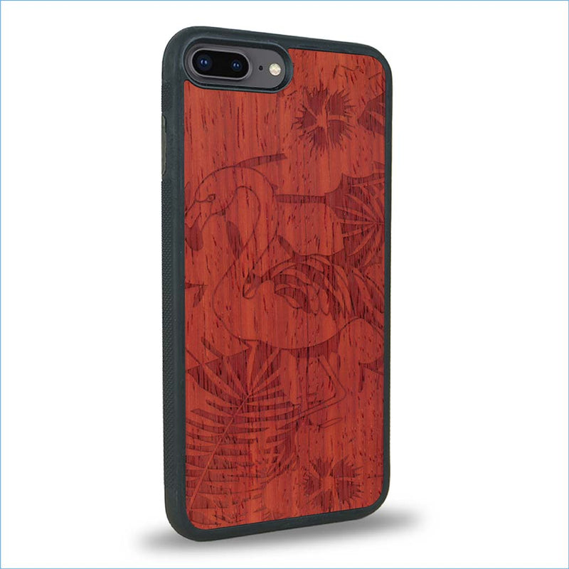 Coque iPhone 7 Plus / 8 Plus - Le Flamant Rose - Coque en bois