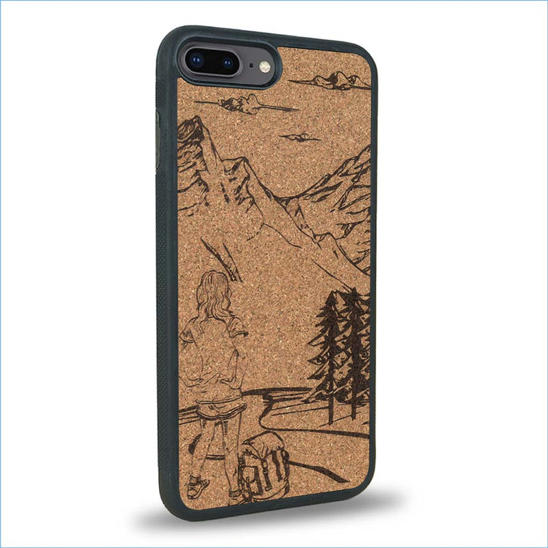 Coque iPhone 7 Plus / 8 Plus - L'Exploratrice - Coque en bois