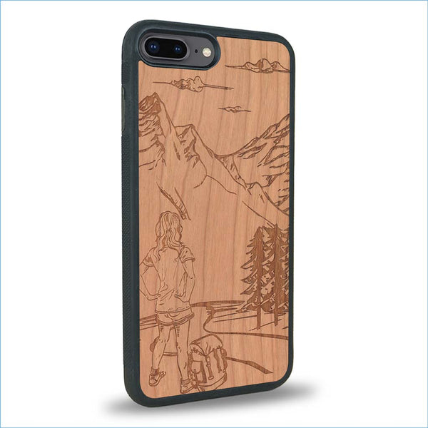 Coque iPhone 7 Plus / 8 Plus - L'Exploratrice - Coque en bois