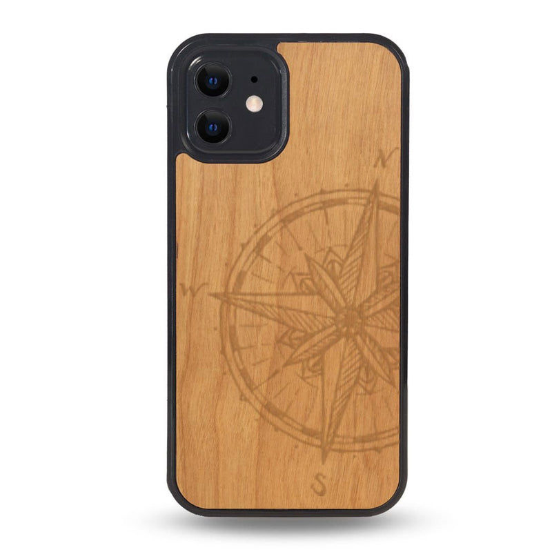 Coque iPhone - La Rose des Vents - Coque en bois