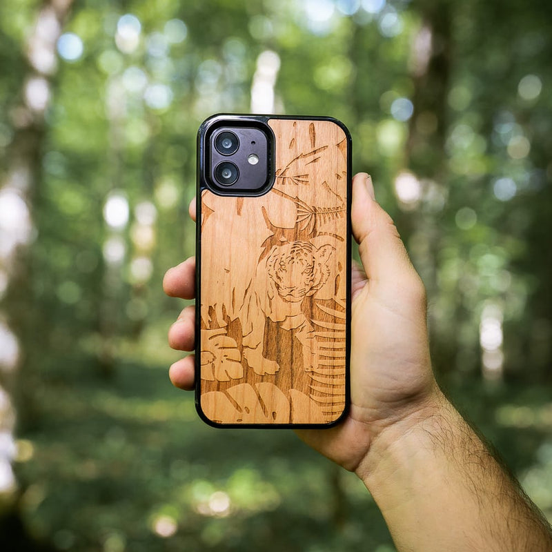 Coque Iphone - Le Tigre - Coque en bois