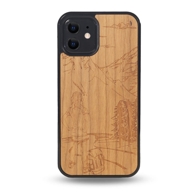 Coque Iphone - L'Exploratrice - Coque en bois