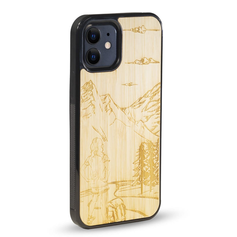 Coque Iphone - L'Exploratrice - Coque en bois