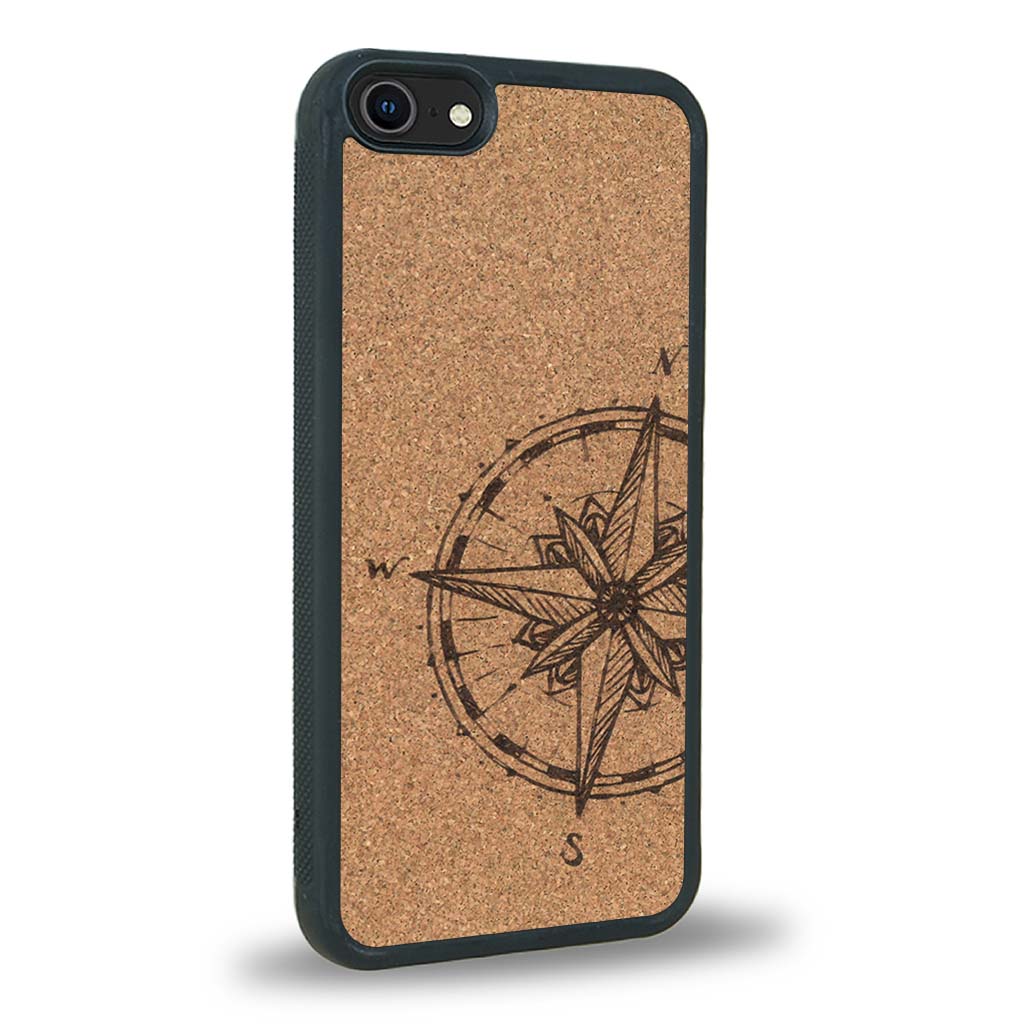 Coque iPhone SE 2020 - La Rose des Vents - Coque en bois