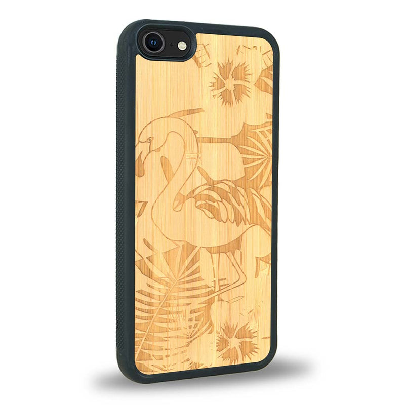Coque iPhone SE 2020 - Le Flamant Rose - Coque en bois