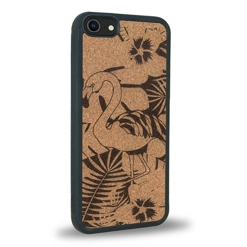 Coque iPhone SE 2020 - Le Flamant Rose - Coque en bois