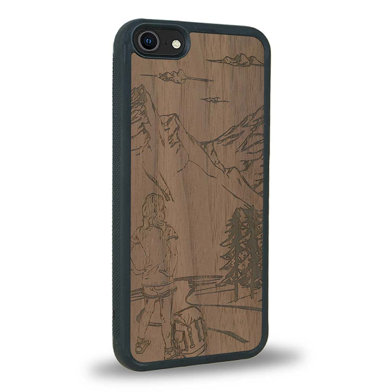 Coque iPhone SE 2020 - L'Exploratrice - Coque en bois