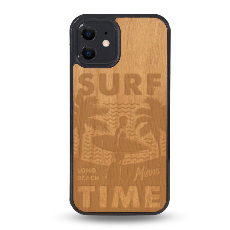 Coque iPhone - Surf Time - Coque en bois