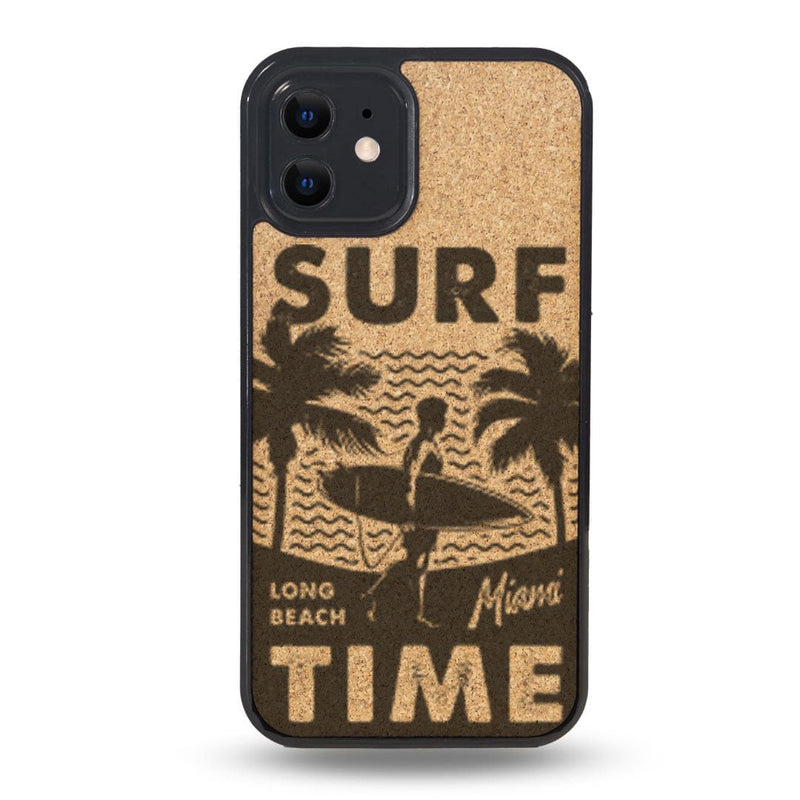 Coque iPhone - Surf Time - Coque en bois