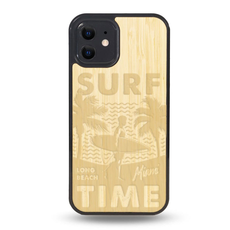 Coque iPhone - Surf Time - Coque en bois