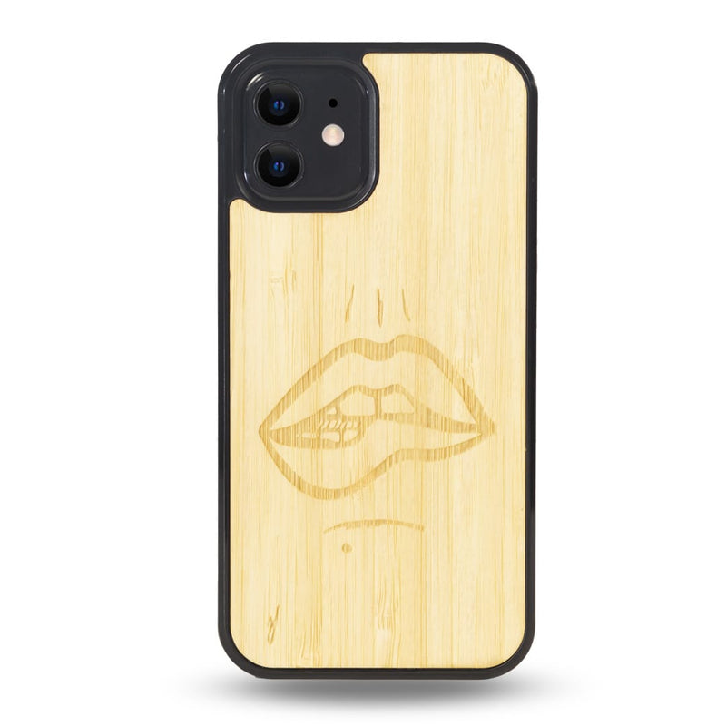 Coque Iphone - The Kiss - Coque en bois