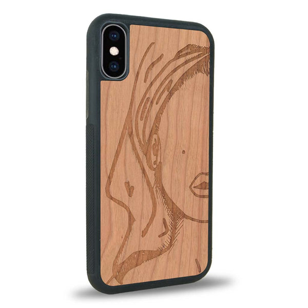 Coque iPhone X - Au féminin - Coque en bois