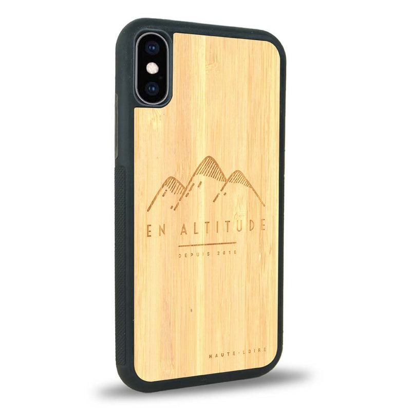 Coque iPhone X - En Altitude - Coque en bois