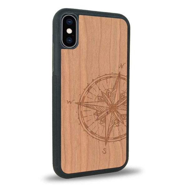 Coque iPhone X - La Rose des Vents - Coque en bois