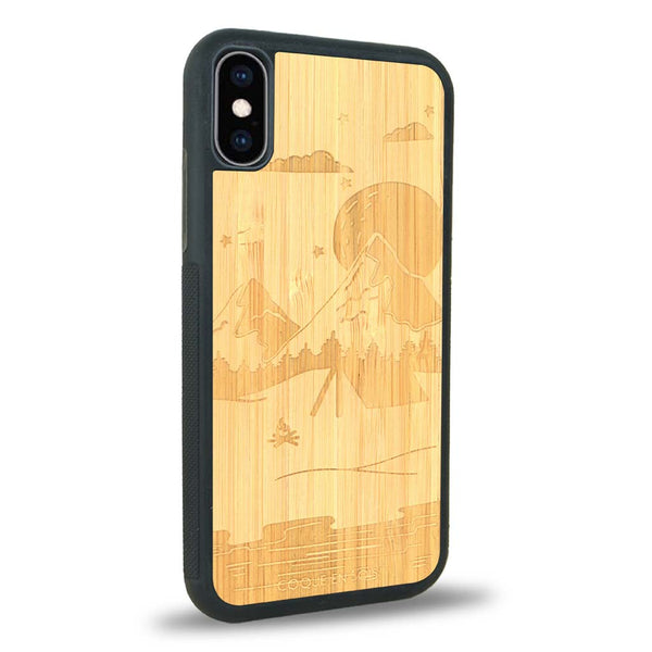 Coque iPhone X - Le Campsite - Coque en bois