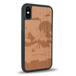 Coque iPhone X - Le Campsite - Coque en bois