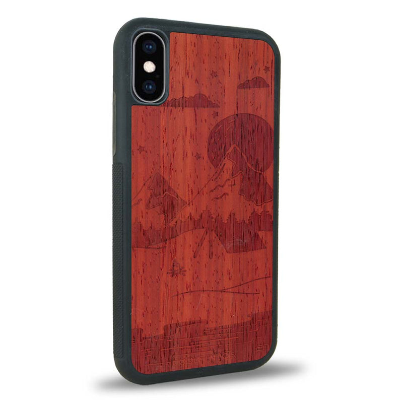 Coque iPhone X - Le Campsite - Coque en bois