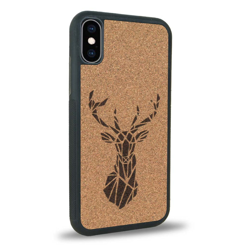 Coque iPhone X - Le Cerf - Coque en bois