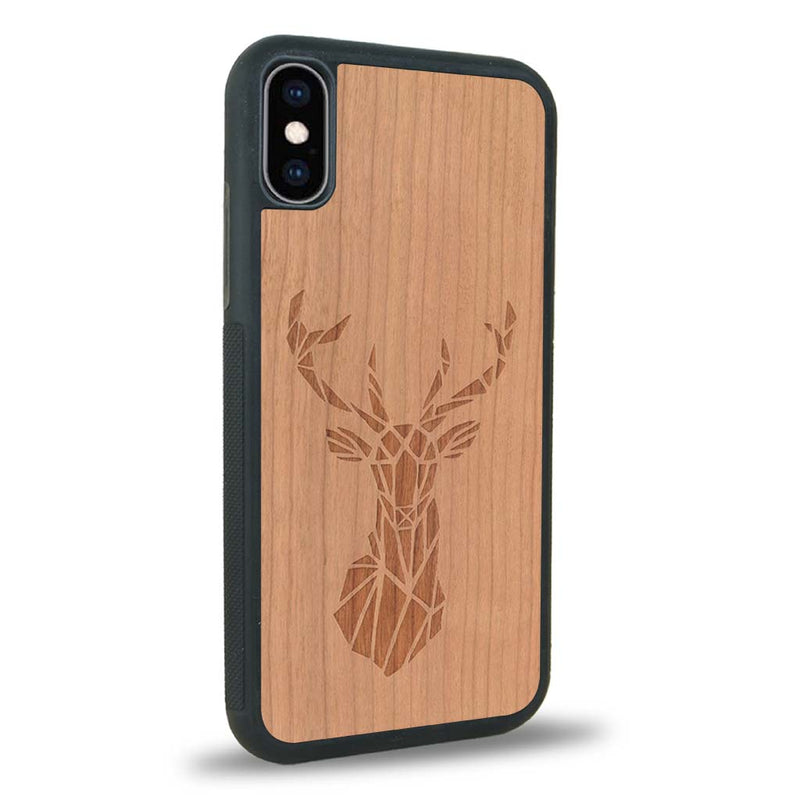 Coque iPhone X - Le Cerf - Coque en bois