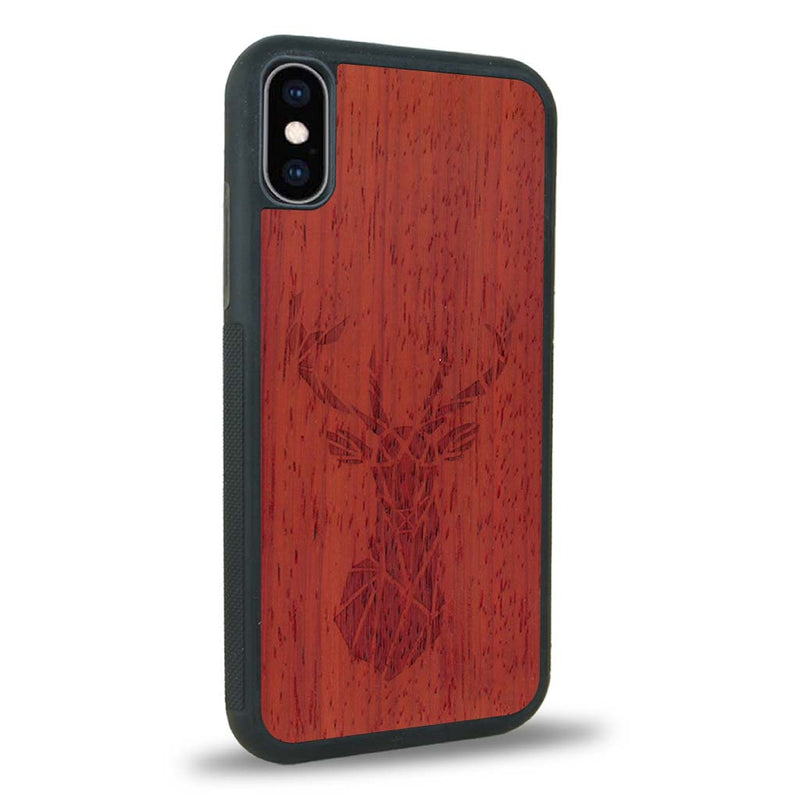 Coque iPhone X - Le Cerf - Coque en bois