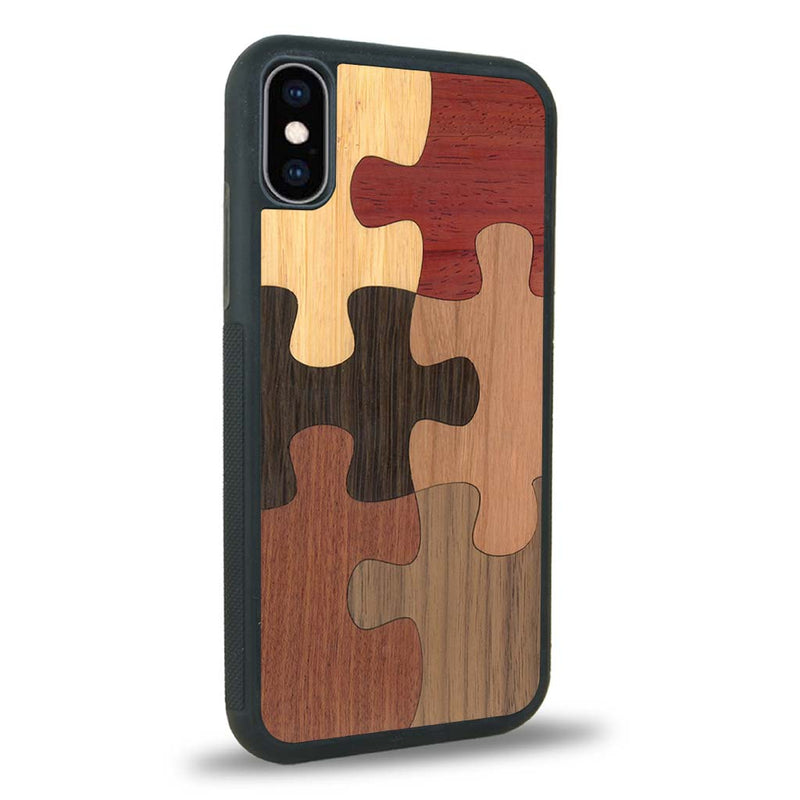 Coque iPhone X - Le Puzzle - Coque en bois