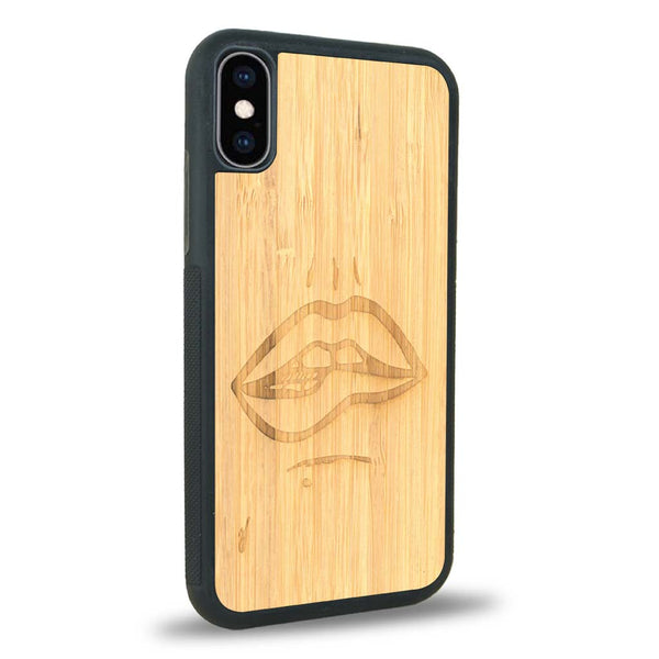 Coque iPhone X - The Kiss - Coque en bois