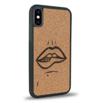 Coque iPhone X - The Kiss - Coque en bois