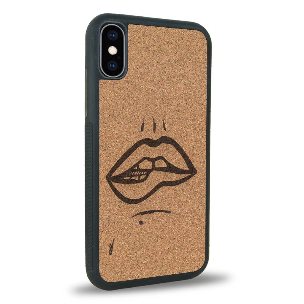 Coque iPhone X - The Kiss - Coque en bois