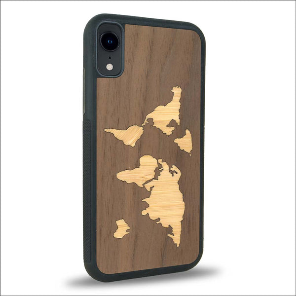 Coque iPhone XR - La Mappemonde - Coque en bois