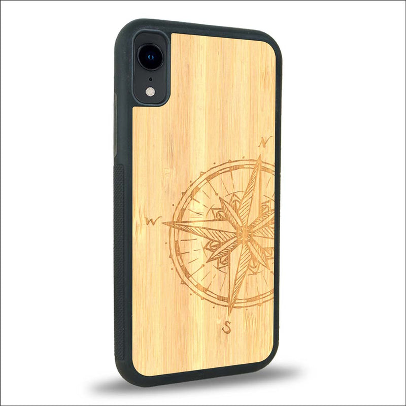 Coque iPhone XR - La Rose des Vents - Coque en bois