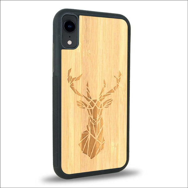 Coque iPhone XR - Le Cerf - Coque en bois