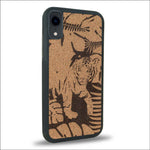Coque iPhone XR - Le Tigre - Coque en bois