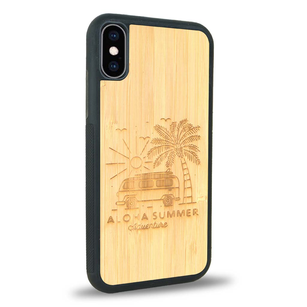 Coque iPhone XS - Aloha Summer - Coque en bois