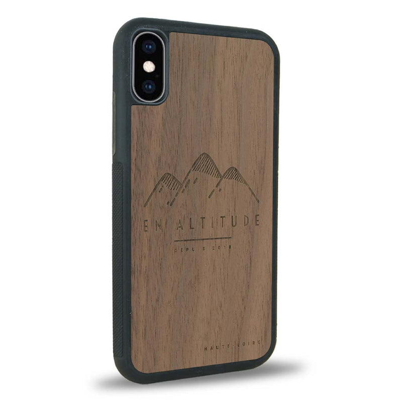 Coque iPhone XS - En Altitude - Coque en bois