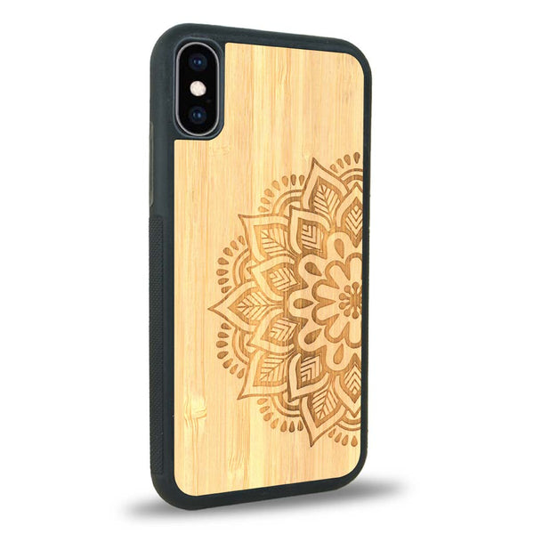 Coque iPhone XS - Le Mandala Sanskrit - Coque en bois