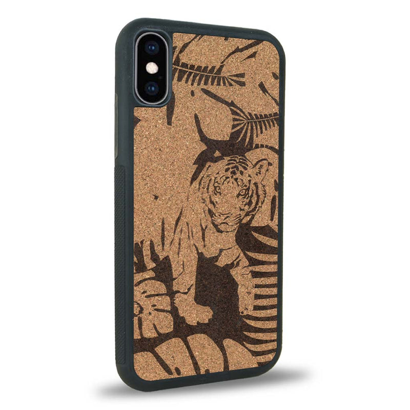 Coque iPhone XS - Le Tigre - Coque en bois