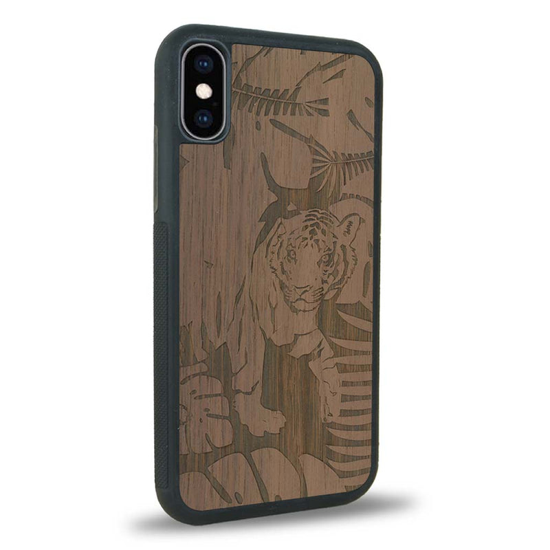 Coque iPhone XS - Le Tigre - Coque en bois