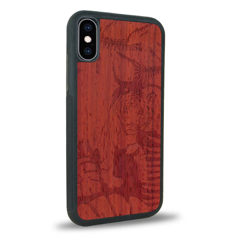 Coque iPhone XS - Le Tigre - Coque en bois