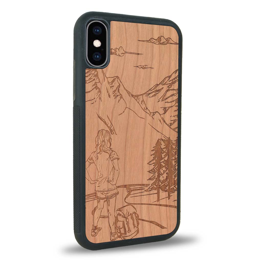 Coque iPhone XS - L'Exploratrice - Coque en bois