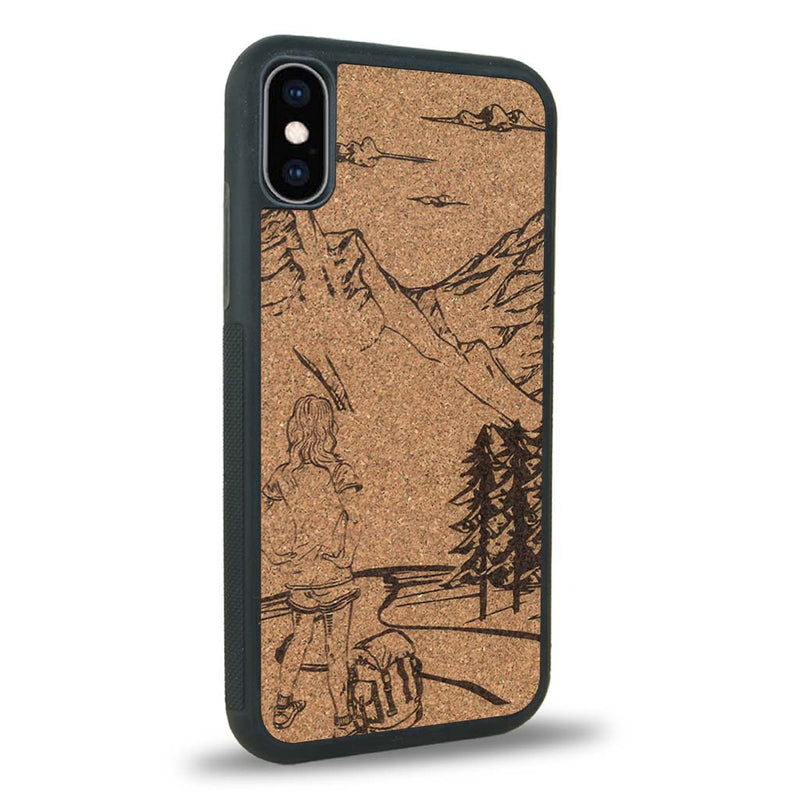 Coque iPhone XS - L'Exploratrice - Coque en bois