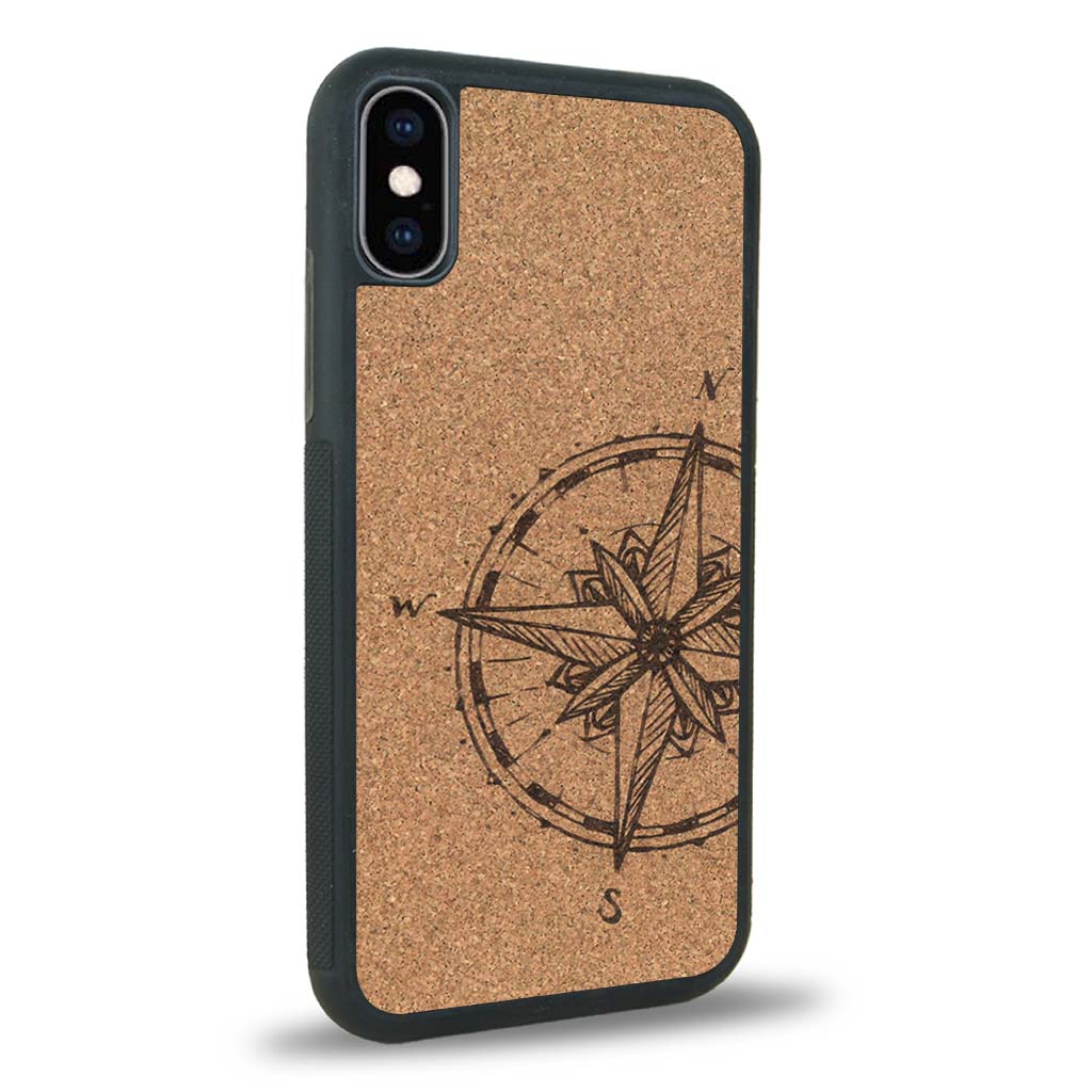 Coque iPhone XS Max - La Rose des Vents - Coque en bois