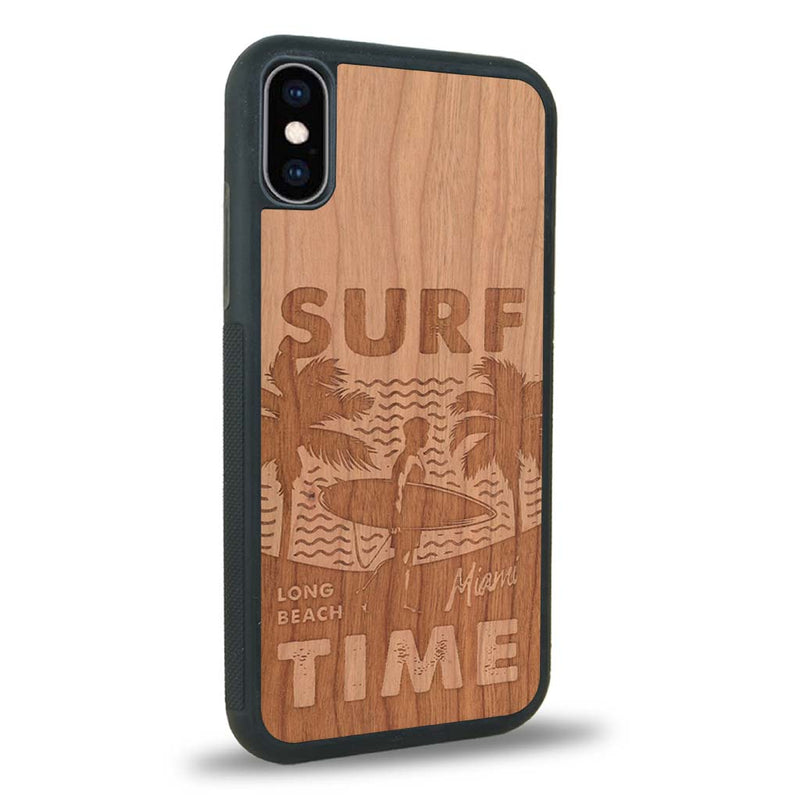 Coque iPhone XS - Surf Time - Coque en bois